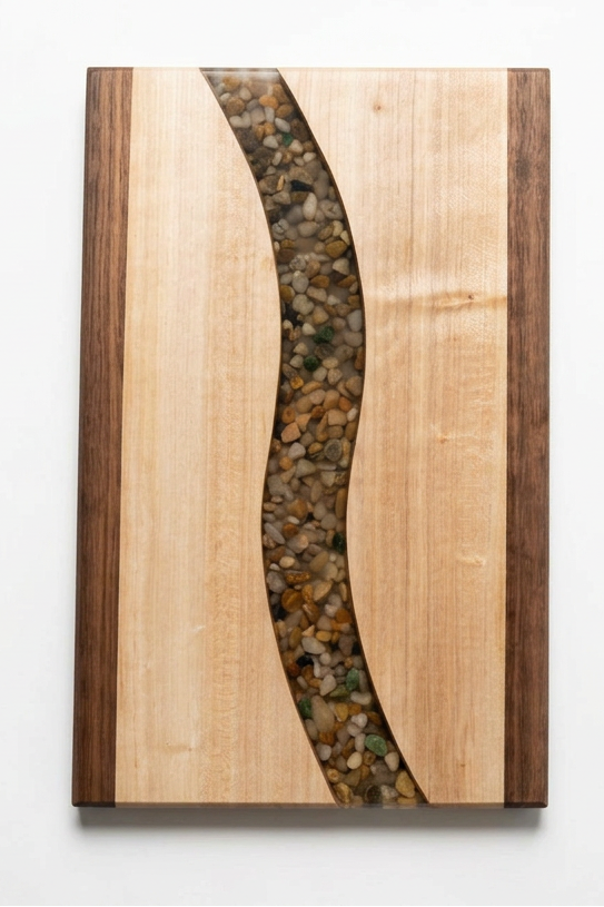 ARTISAN COLLECTION: CB-213 (River Rock Epoxy Serving Board - Large)