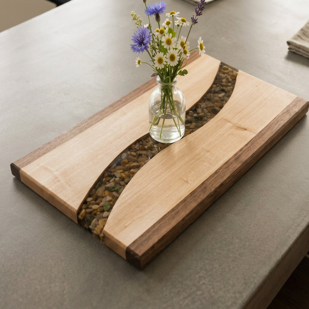 ARTISAN COLLECTION: CB-213 (River Rock Epoxy Serving Board - Large)
