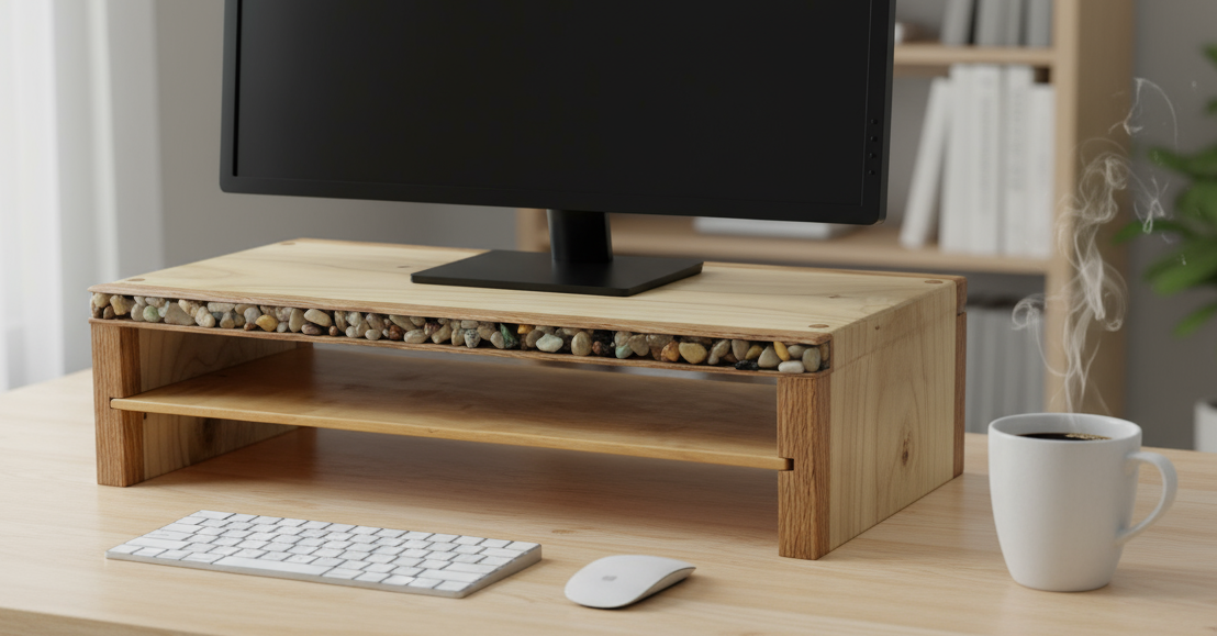 River Rock Monitor Stand