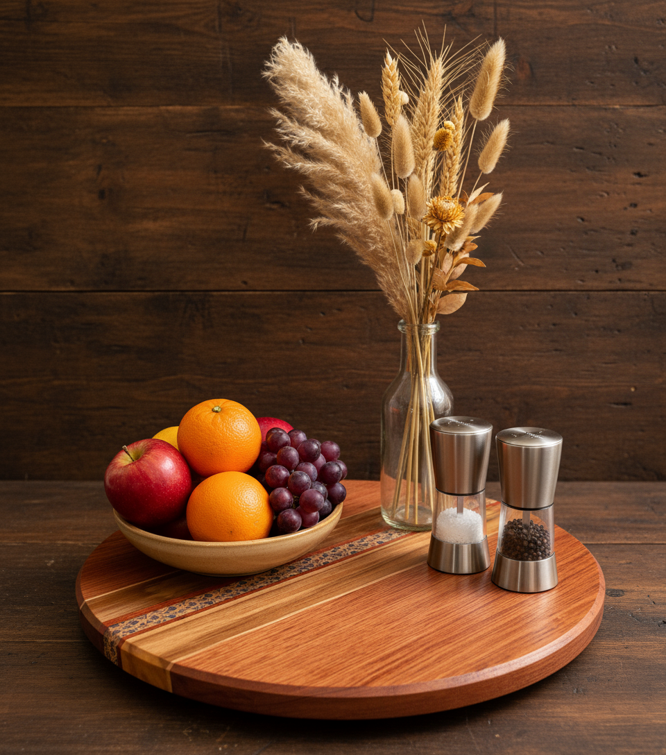 Lazy Susan - Floral Rustic Motif-1 (Large size)