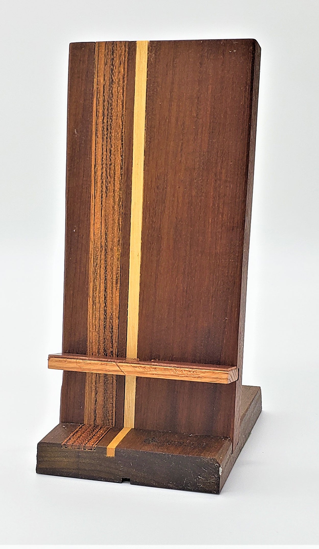 Walnut/Wood Inlay Phone Stand