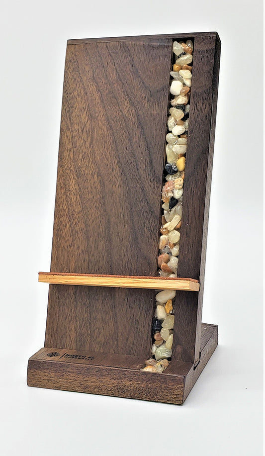 Walnut River Rock Phone Stand