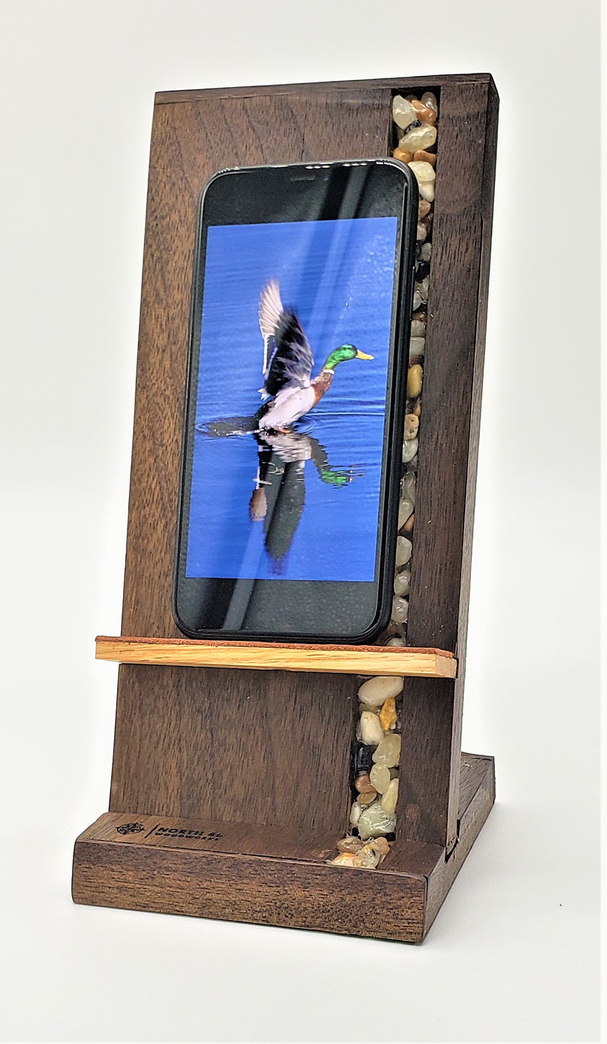 Walnut River Rock Phone Stand