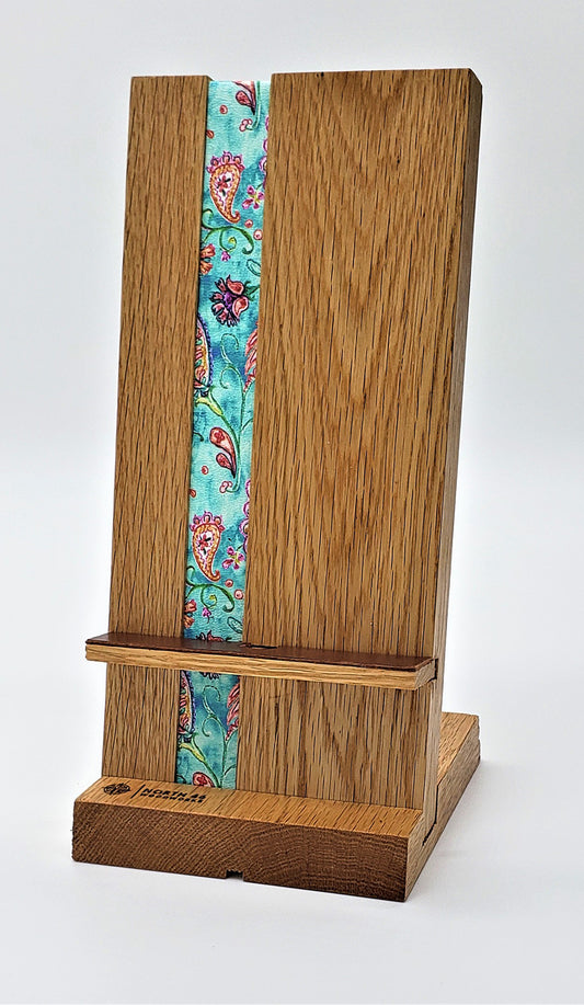 Aqua Floral Phone Stand